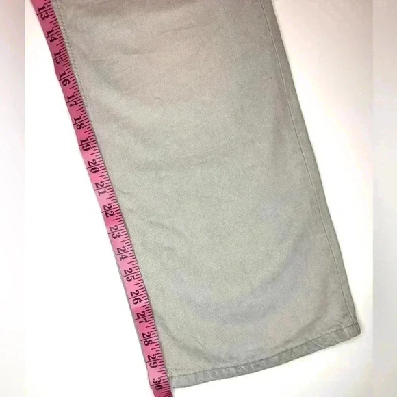 Zara Womens Mid Waist Wrinkle Effect Coated Jeans Wide Leg Size 4 - Picture 5 of 10